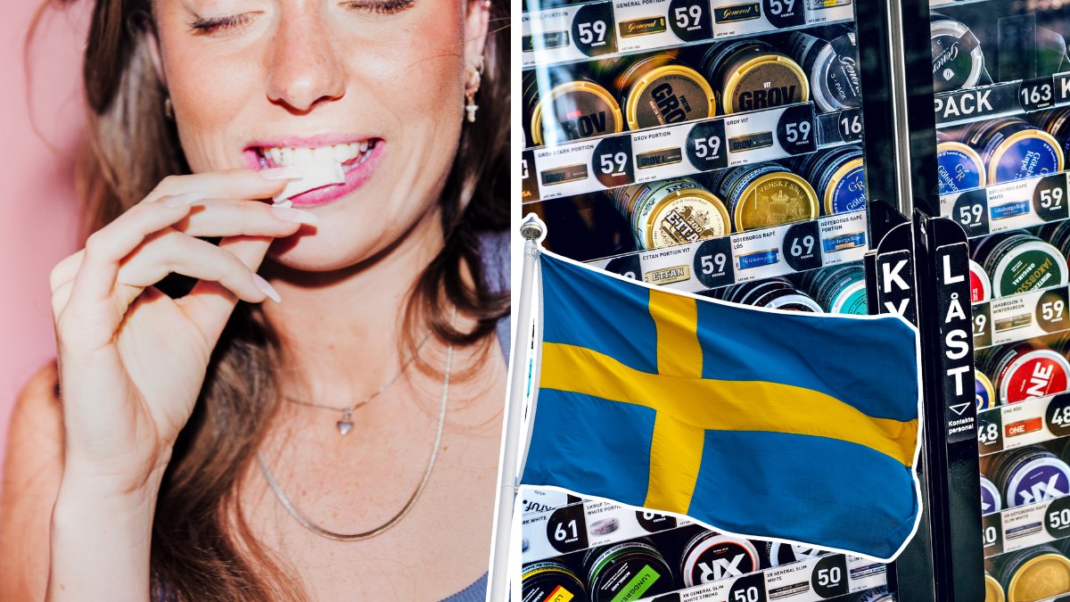 Snus, kvinna ,flaga