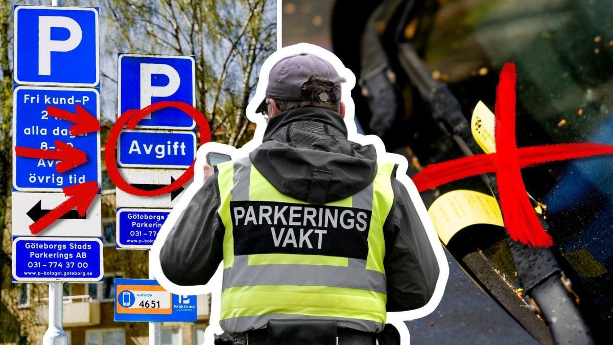 Parkeringsvakt och p-bot.