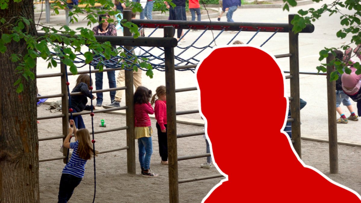 En man jagar barn och kvinnliga lärare i Perstorp.