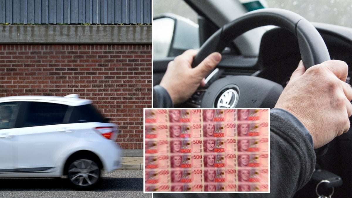Vit bil och en bilförare,
