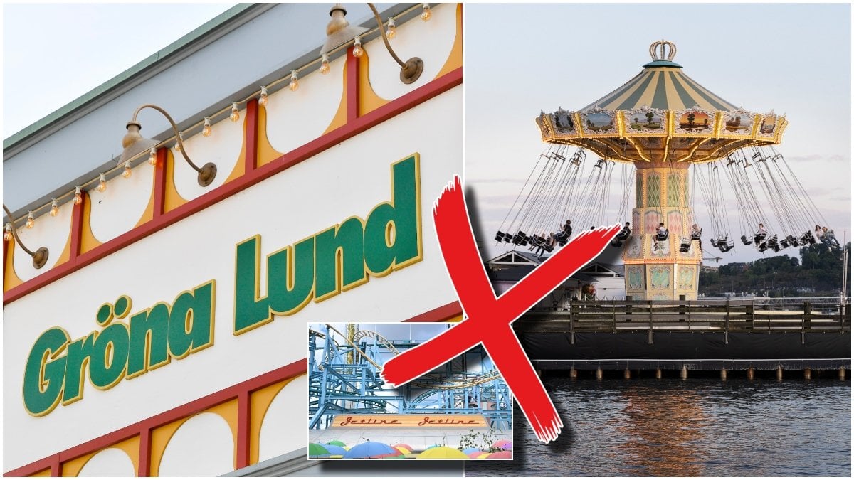 Gröna lund nöjesfält. Jetline och gungorna på tivloit.
