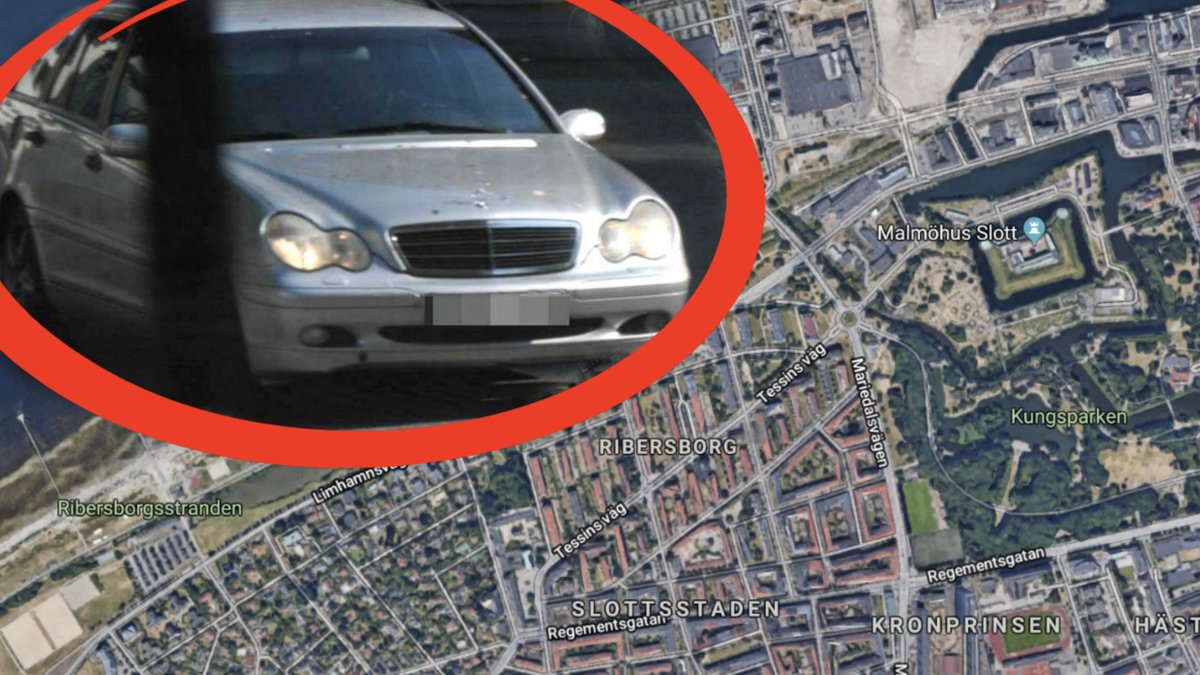 Polisen går ut med bilder på flyktbilen.