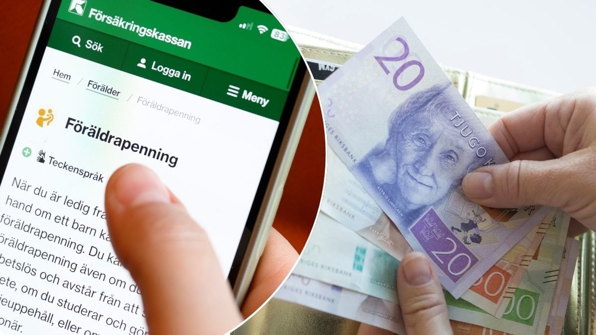 Försäkringskassans app och pengar.