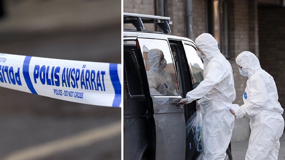 Polisens kriminaltekniker utanför det lägenhetshus där en man dödade sin tvillingbror. 