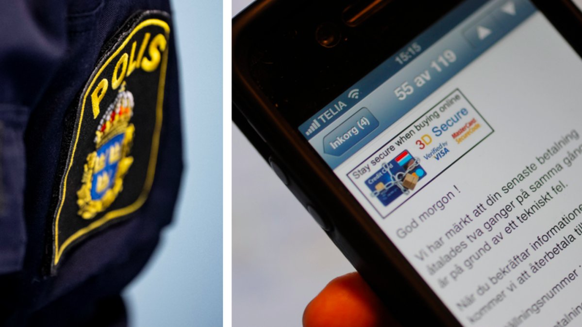 Bild på polisens och en mobil