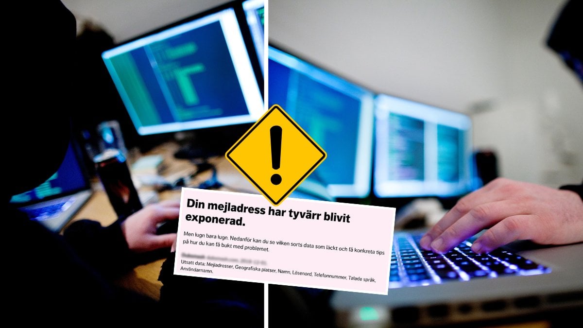Hackare och dator.
