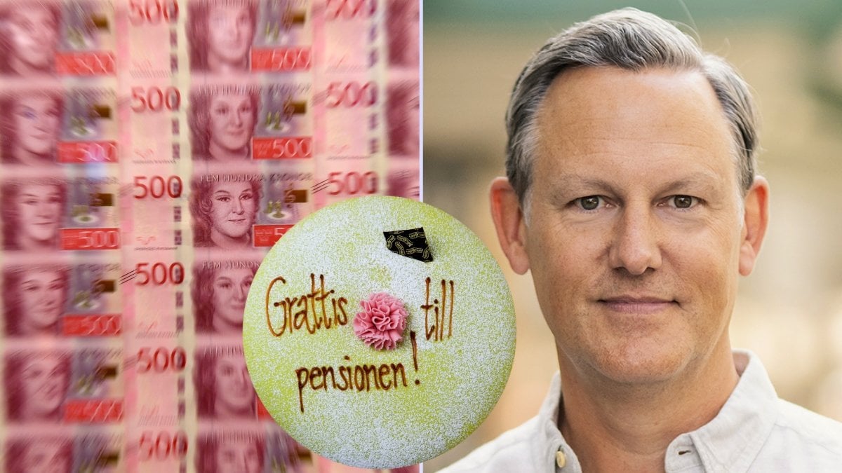 Pengar, tårta och pensionsekonomen Staffan Ström.