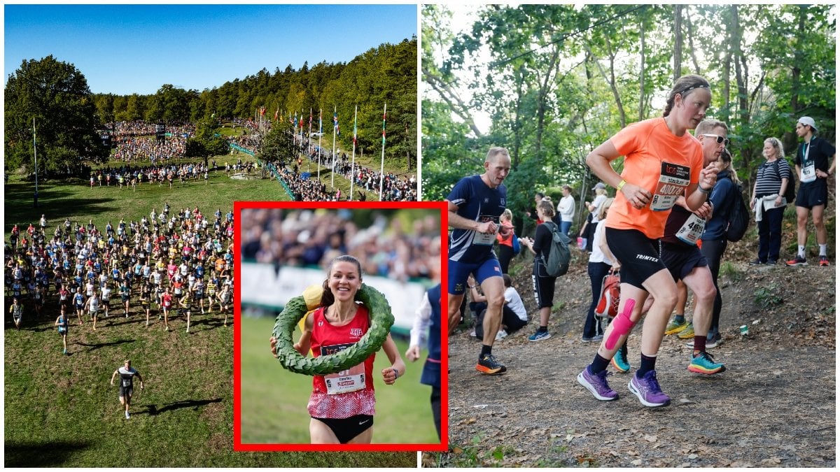 Lidingöloppet ur tre olika bilder.