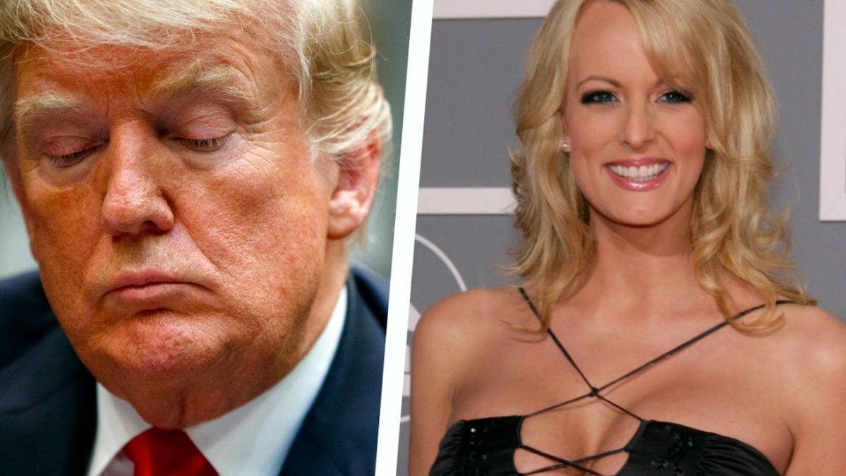 Trump och Daniels. Montage