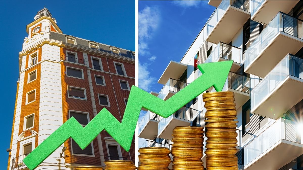 Bostad och balkonger.