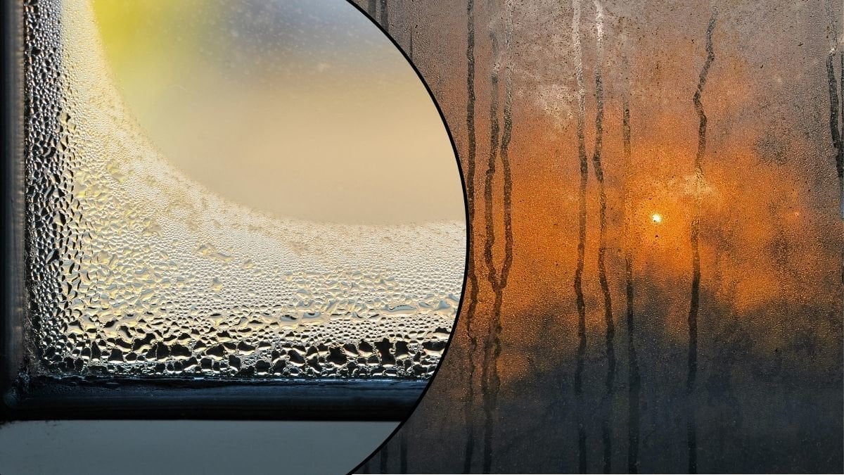 Kondens på fönster.