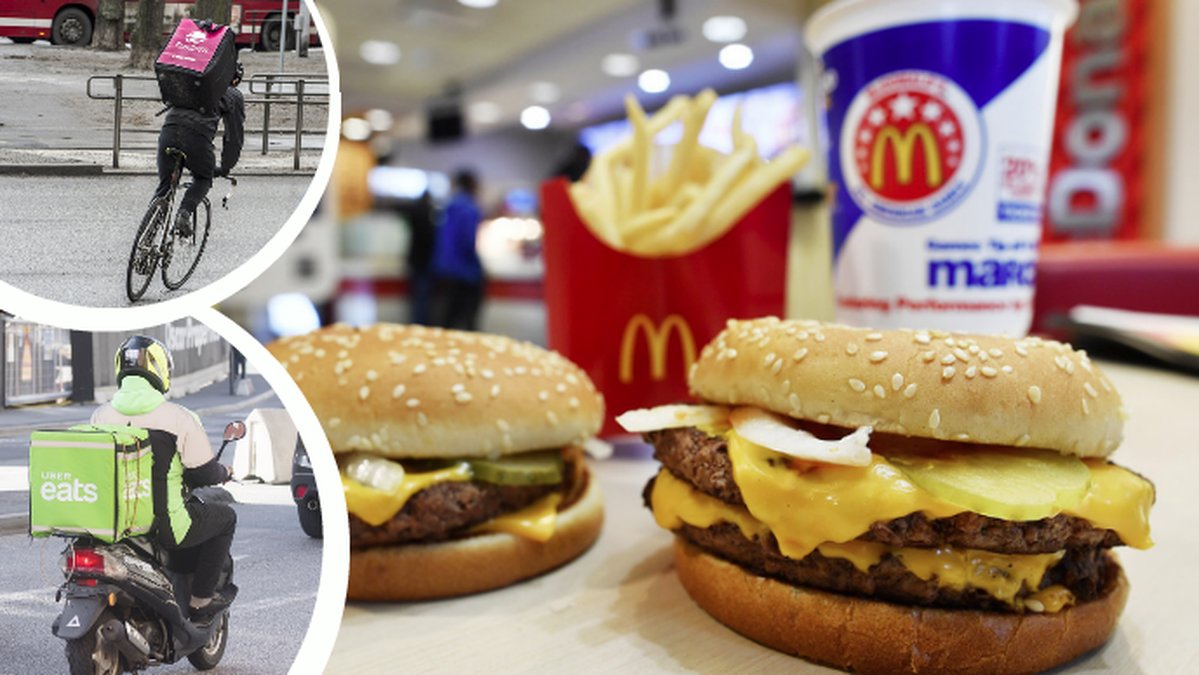 Hamburgare, Uber Eats och Foodoa