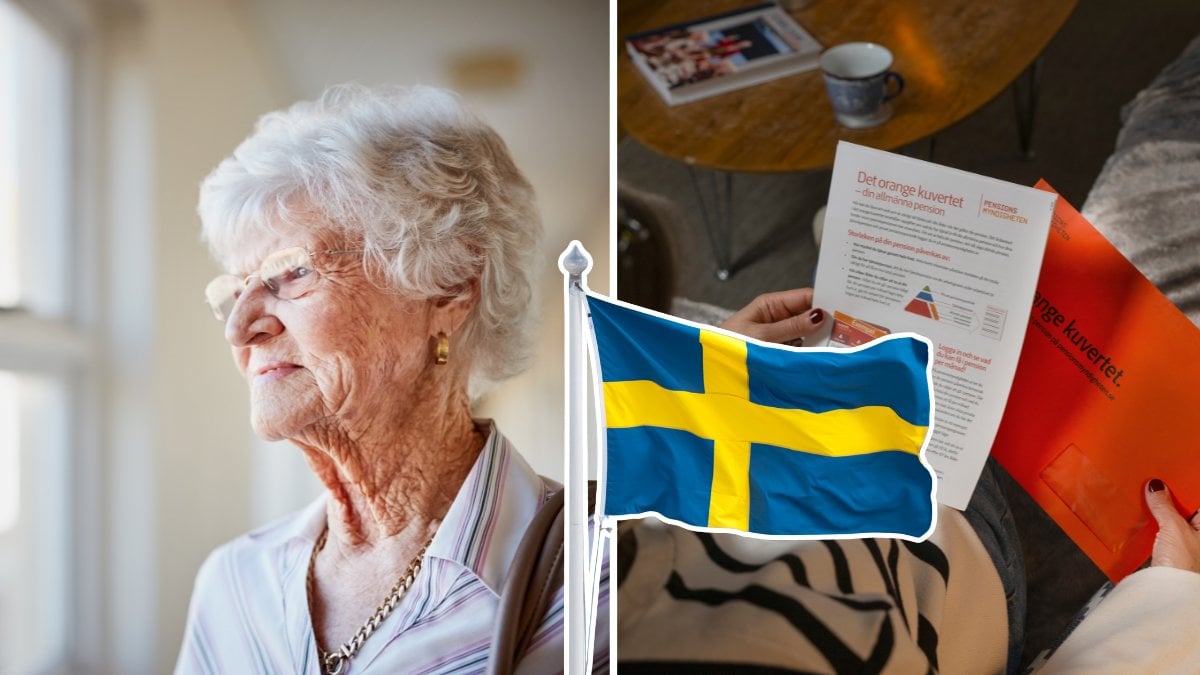 Pensionär, flaga, kuvert