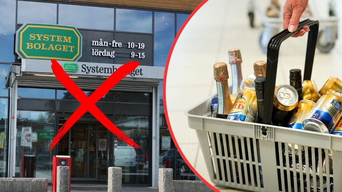 Systembolaget, kundkorg med öl och vin.