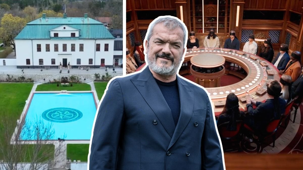 Häringe slott, runda bordet i Förrädarna och programledaren Dragomir Mrsic