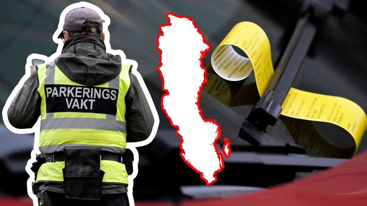 Parkeringsvakt och en p-bot på en vindruta