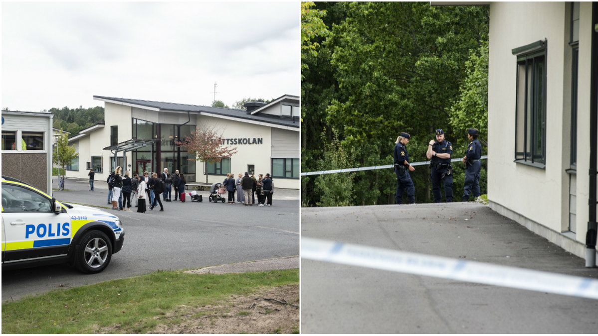 Bilder från knivattacken på Råslättsskolan i Jönköping.