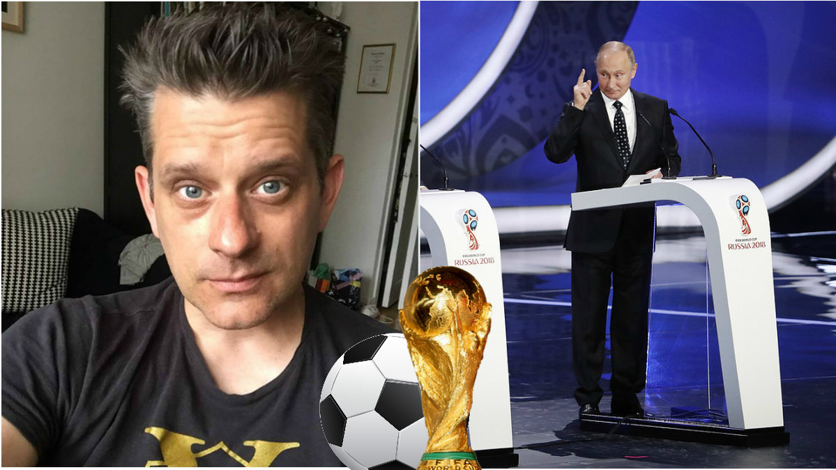 Marcus Birro till vänster, Putin till höger