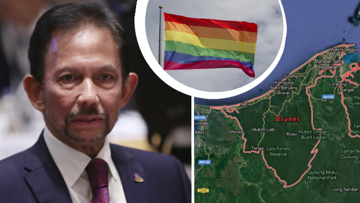  Hassanal Bolkiah, prideflagga, karta