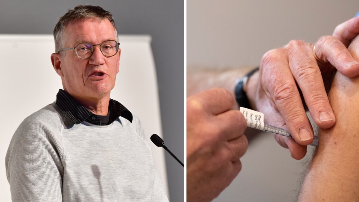 Anders Tegnell och genrebild på vaccin.