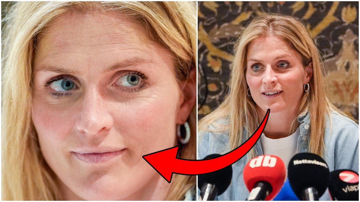 Therese Johaug på en presskonferens