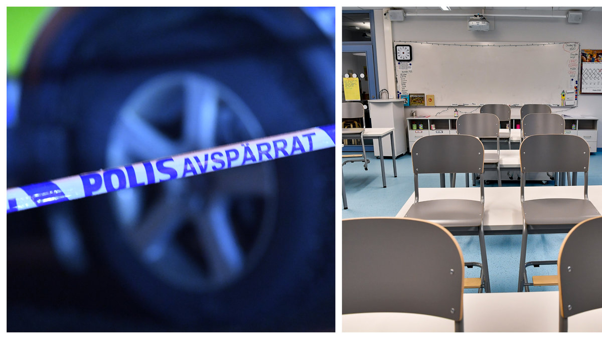 Ung pojke knivhöggs vid skola.