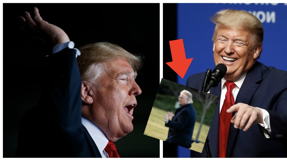 Trump svarar på kritiken efter bilderna.