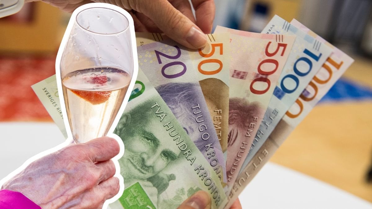 Pengar och ett bubbelglas.