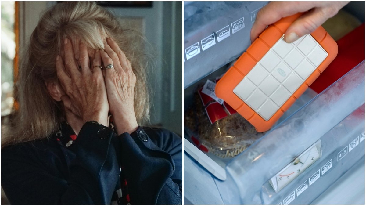 En 76-årig kvinna i södra Sverige förvarade knark i frysen. Men själv trodde hon att det var frysta grönsaker. Bilden är ett montage.