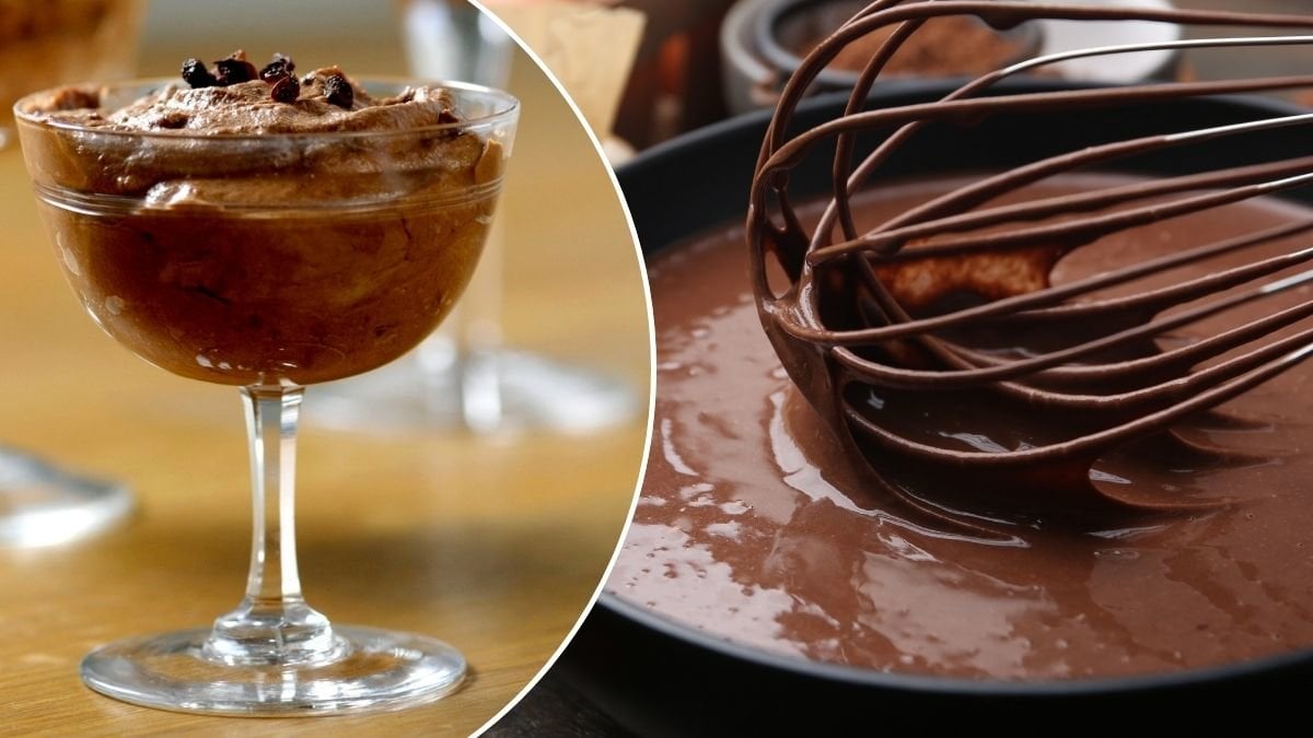Bilder på chokladpudding.