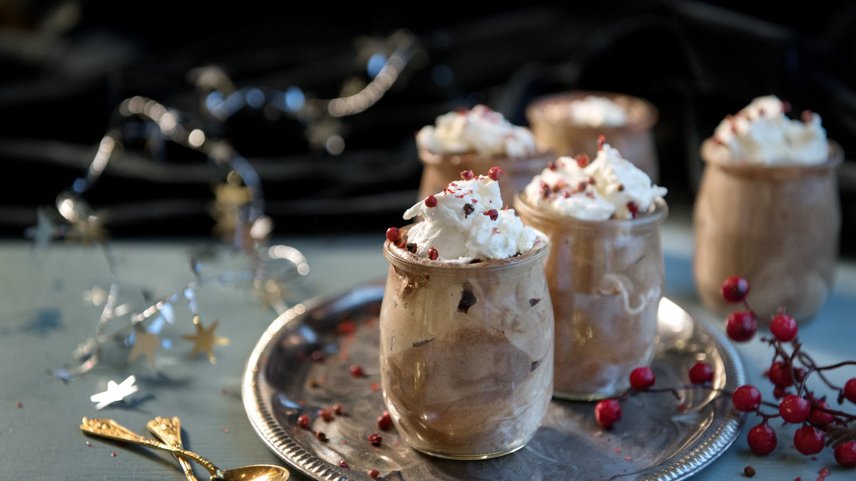 Chockladdesserter i glas