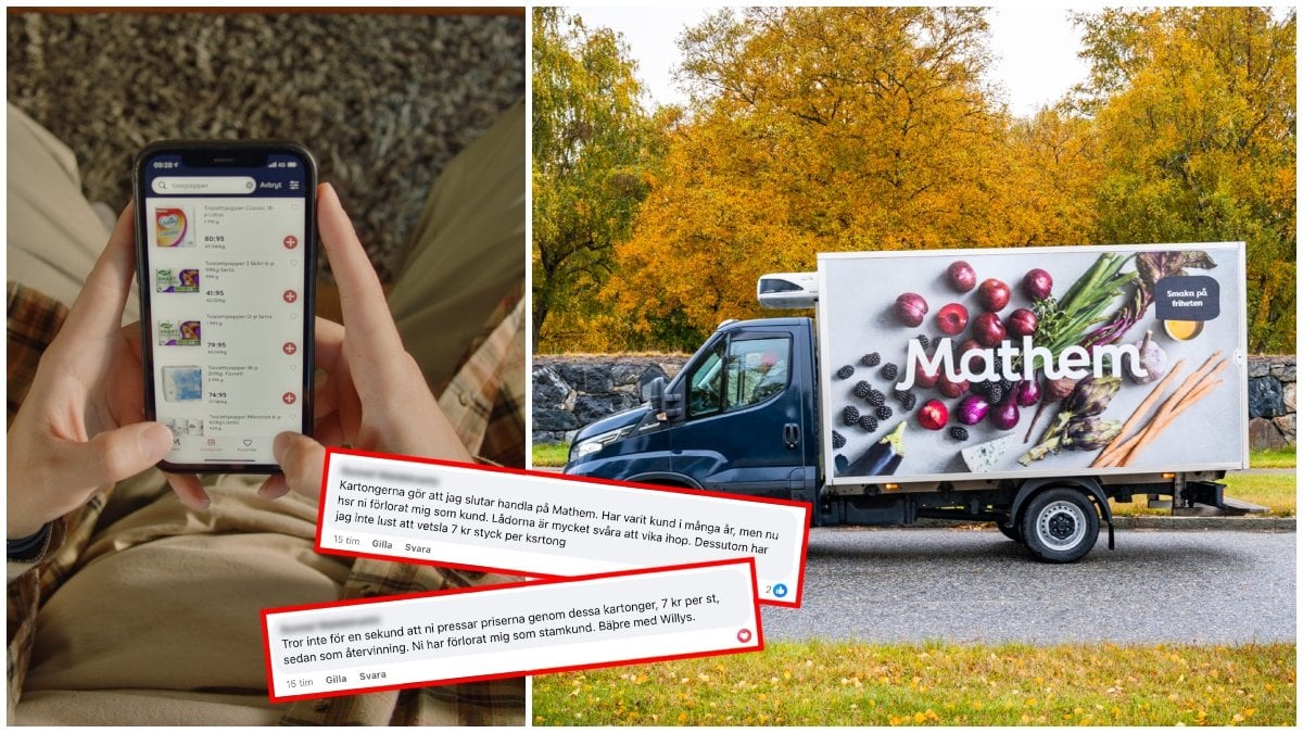 Mathem har bytt ut sina påsar mot kartonglådor. 
