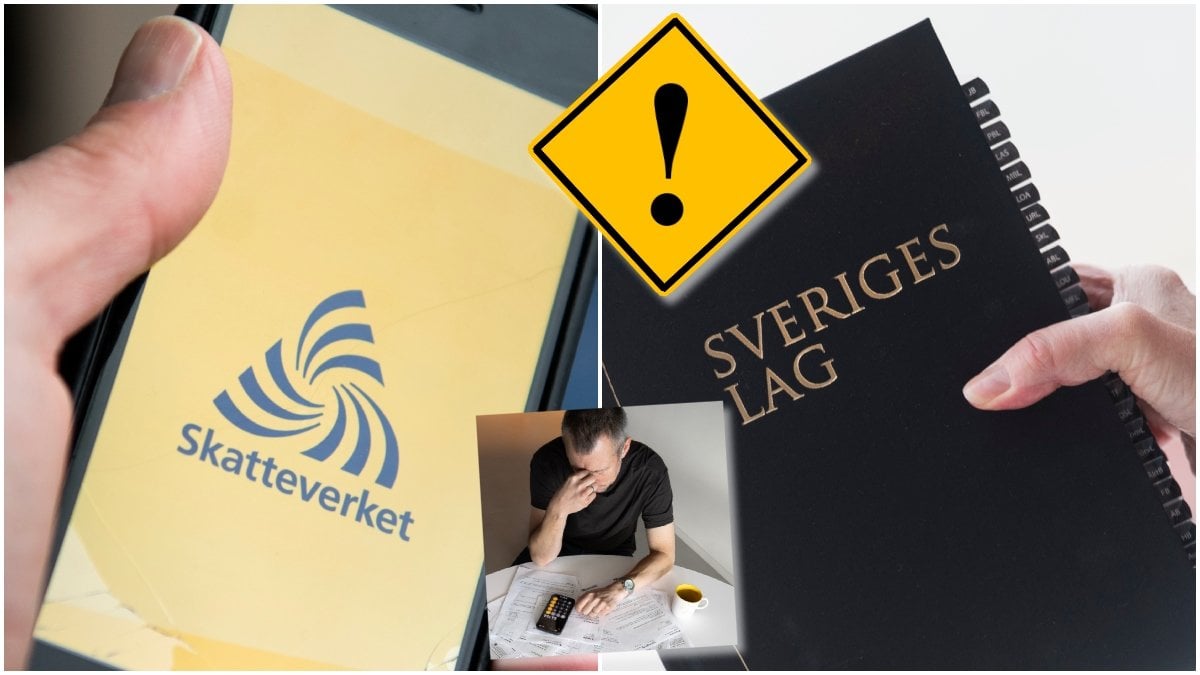 Skatteverket i mobilen och en lagbok.