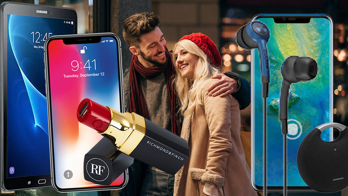 iPhone X, trådlösa hörlurar och Huawei Mate 20 Pro