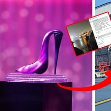 Svenska priset för Let's dance vänster. Flygkraschen i  New York till höger. Skärmbild Charlottes inlägg i mitten.