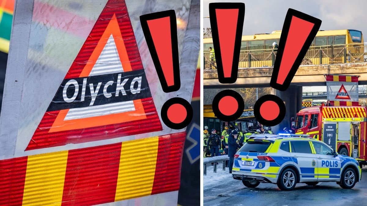 Olycksplats, polisbil.