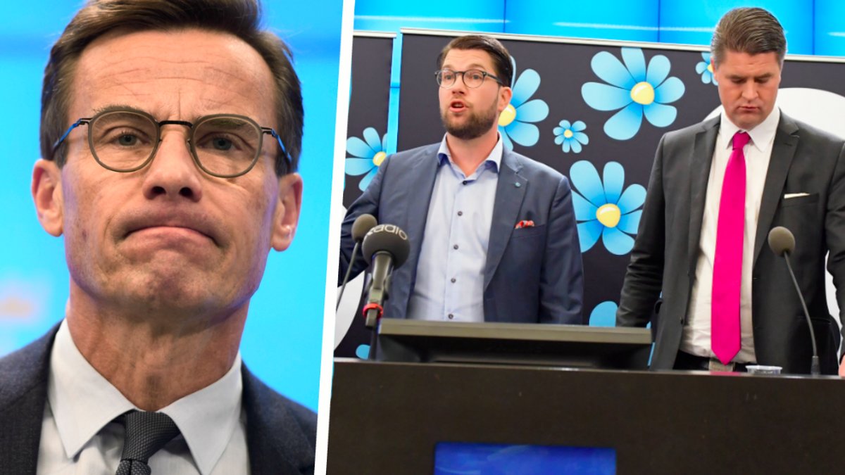 Ulf Kristersson, Jimmie Åkesson och Oscar Sjöstedt. Kollage. 