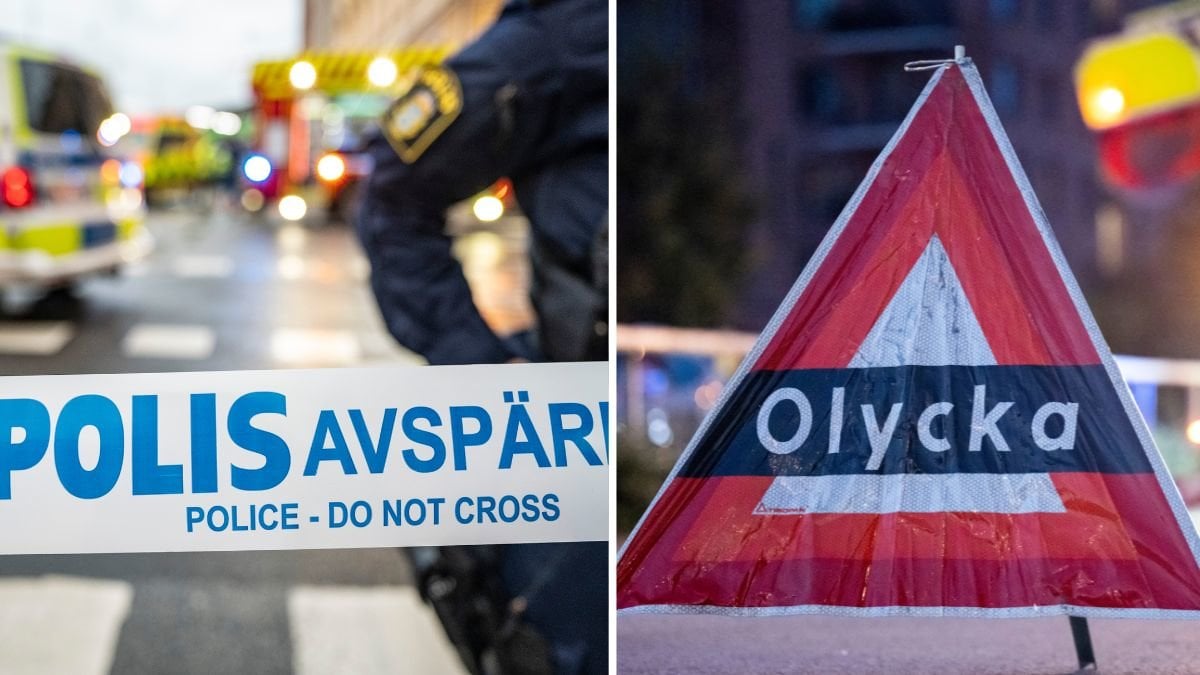 Avspärrning och olycksplats.