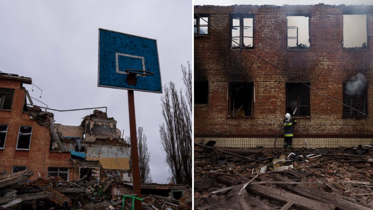 Skola bombad i Ukraina.