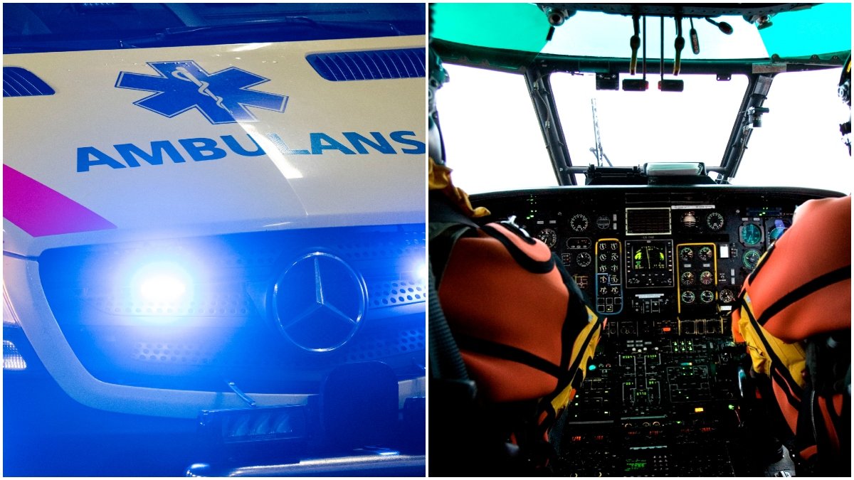 En helikopter med två personer ombord har kraschat i Enköping.