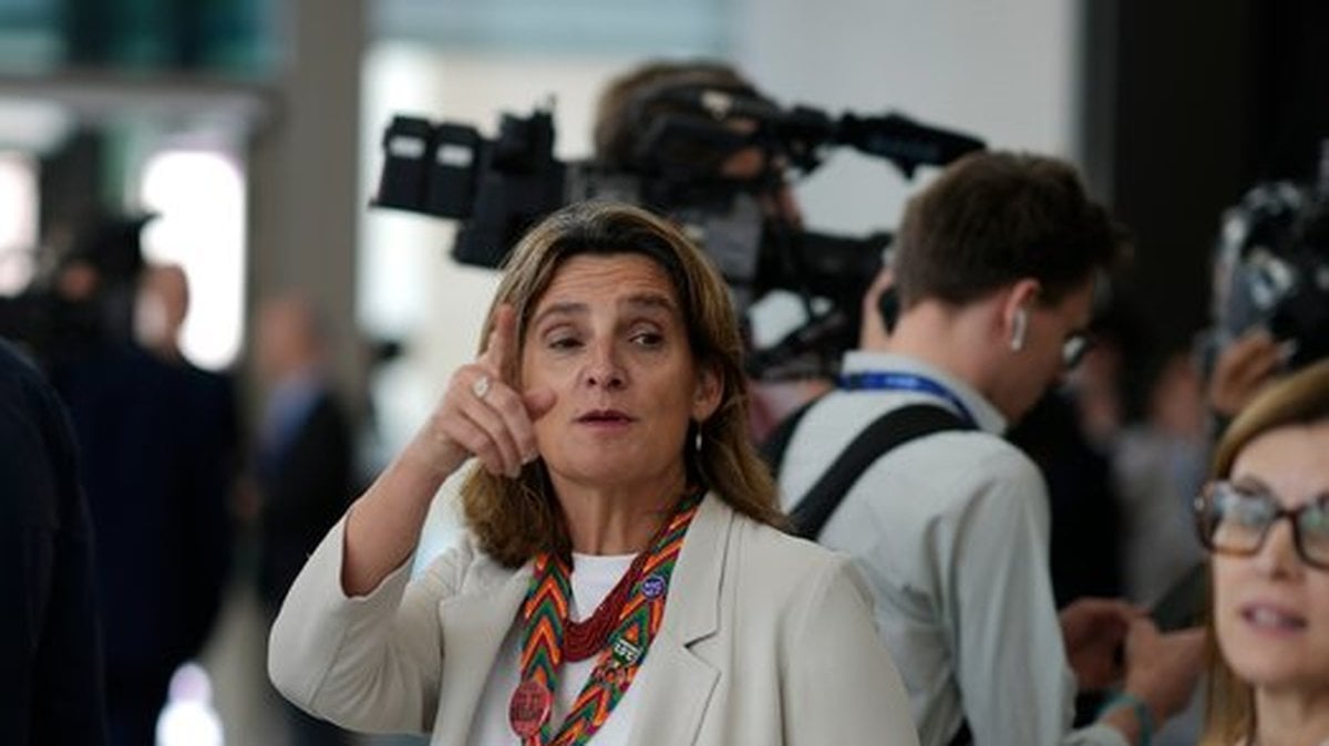 Spaniens vice premiärminister och energiminister, här under klimatmötet i Dubai.