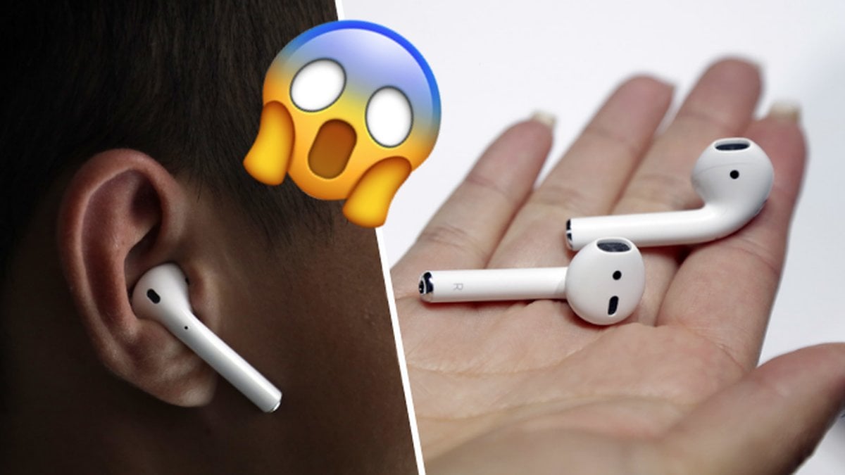 Kille med AirPods i öronen