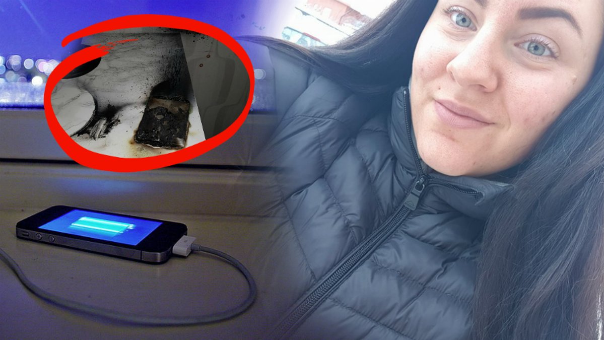Mobiltelefonen exploderade när familjen sov