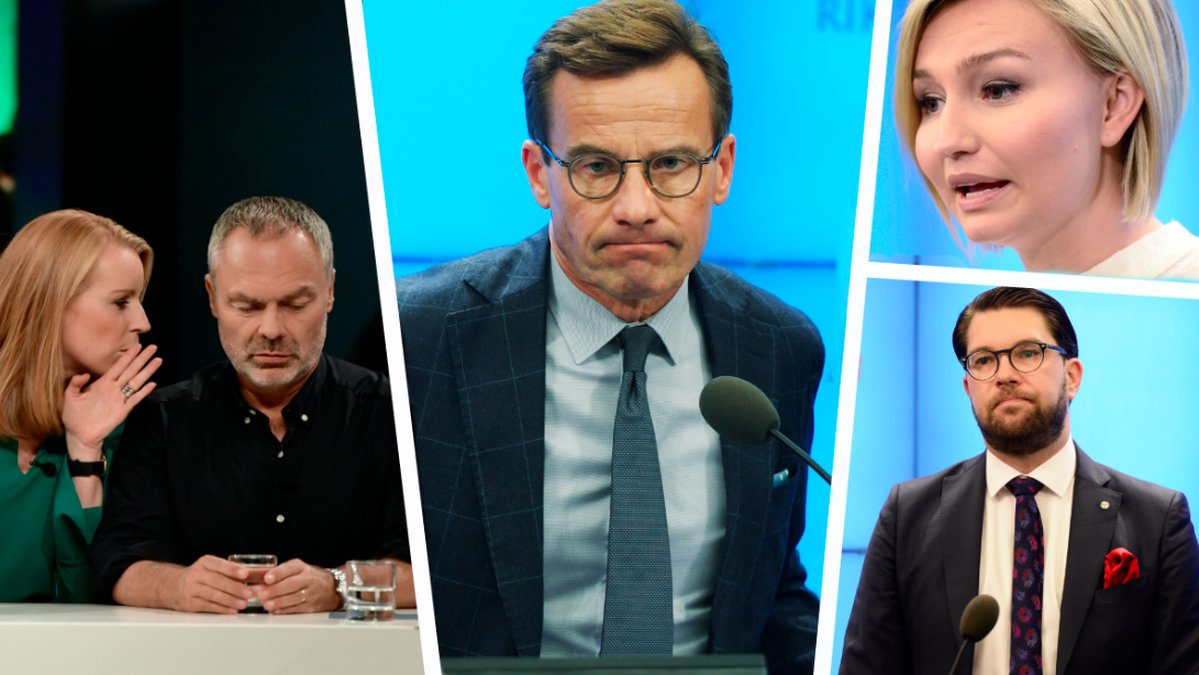 Annie Lööf, Jan Björklund, Ulf Kristersson, Ebba Busch Thor, Jimmie Åkesson. Montage. 