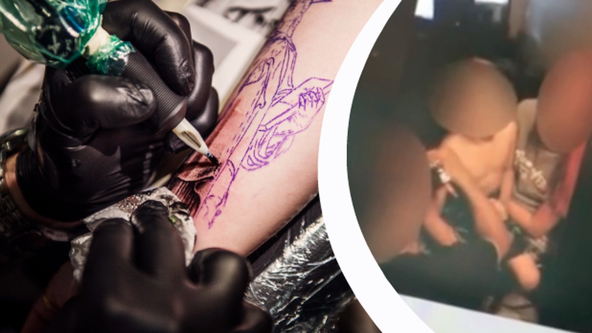 Tatuering. Video på pojke som blir tatuerad.