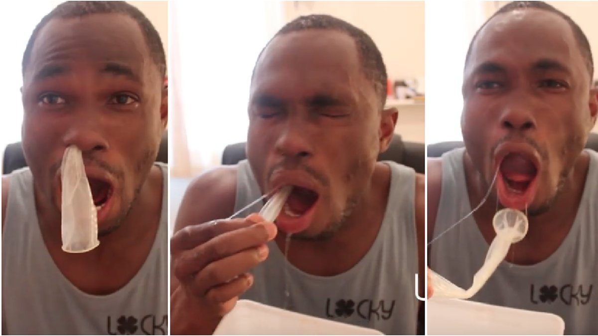 Snorting Condom Challenge sprids i sociala medier