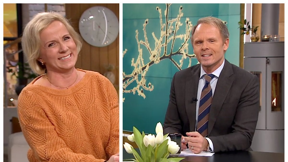 Meteorologen Ulrika Elvgren visade upp en bild som ledde till skratt i studion.