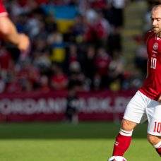 Christian Eriksen under matchen mellan Danmark och Ukraina.