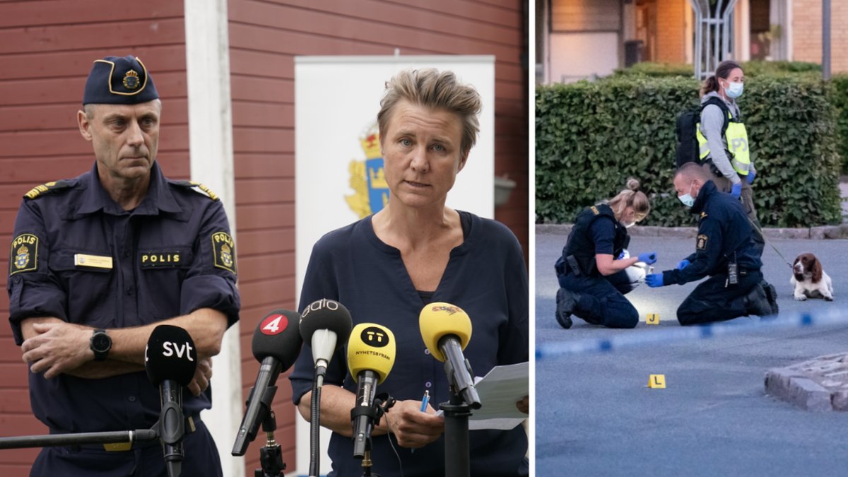 Polisen håller pressträff.