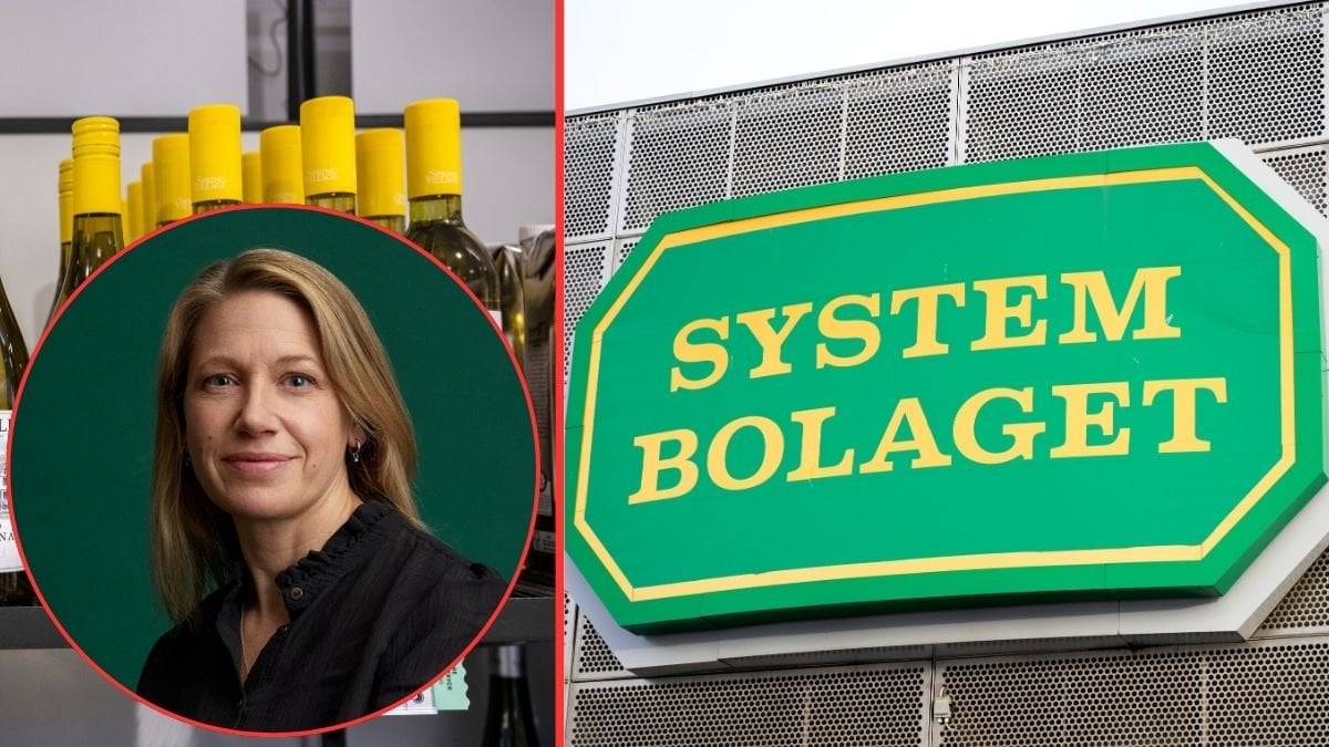Vinflaskor och Skylt för Systembolaget.